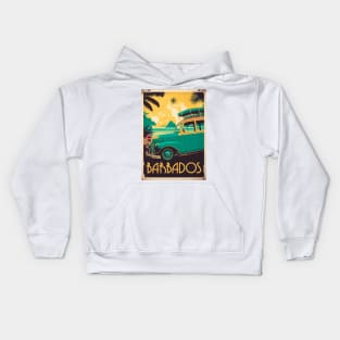 Barbados Vintage Travel Art Poster Kids Hoodie